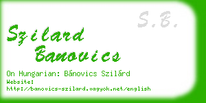 szilard banovics business card