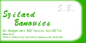 szilard banovics business card